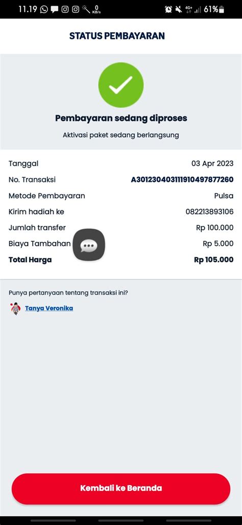 ml ff - Informasi error pembayaran — Aktivasi paket Telkomsel 59 image 5