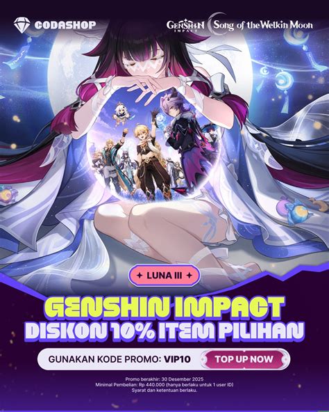 codashop free diamond menawarkan Gunakan kode Welkin Promo November & Topup ShopeePay gems setengah harga sehingga, langsung aktif gem murah base yang santai image 1